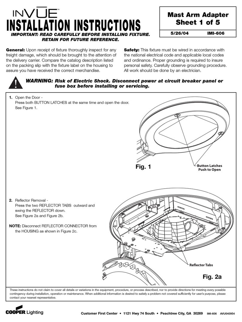 Cooper Lighting INVUE IMI-606 installation instructions