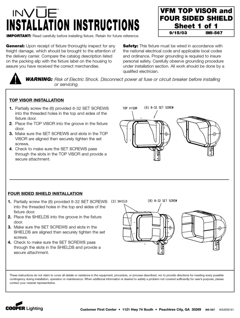 Cooper Lighting INVUE IMI-567 User manual Cooper Lighting INVUE IMI-567 User manual