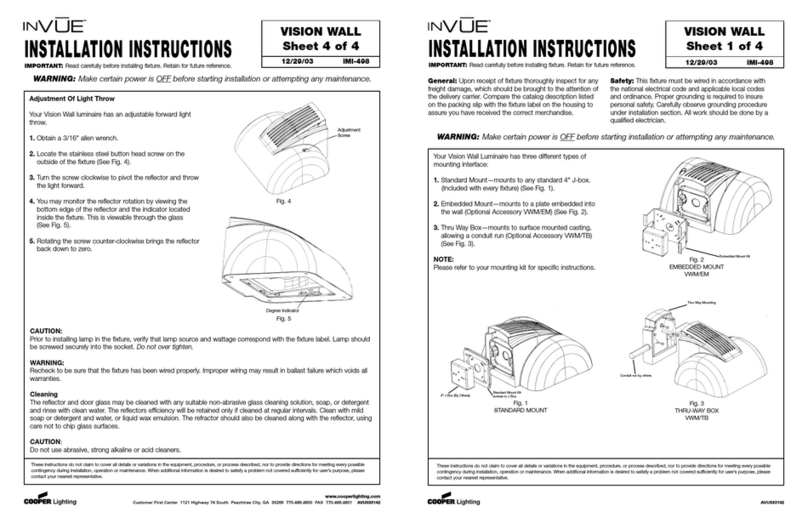 Cooper Lighting Invue Vision Wall User manual