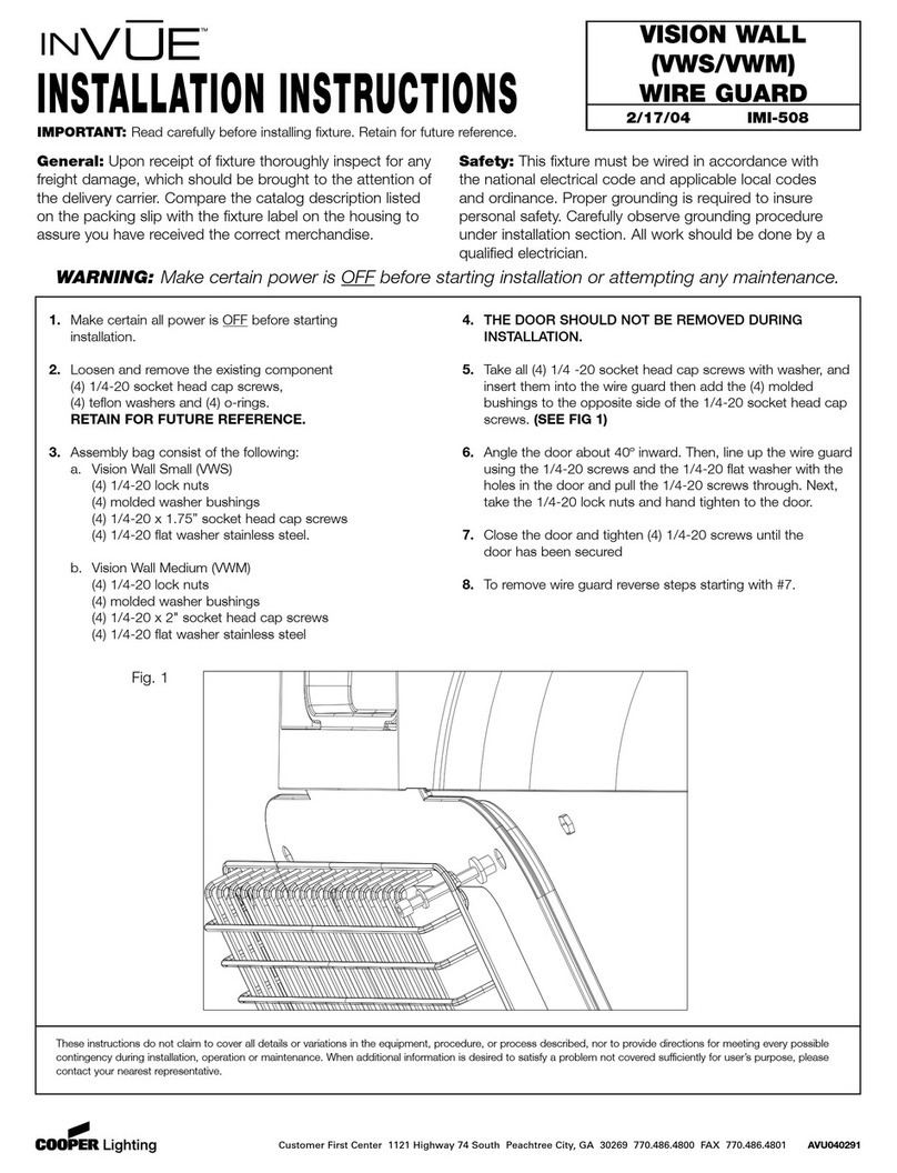 Cooper Lighting INVUE IMI-508 installation instructions