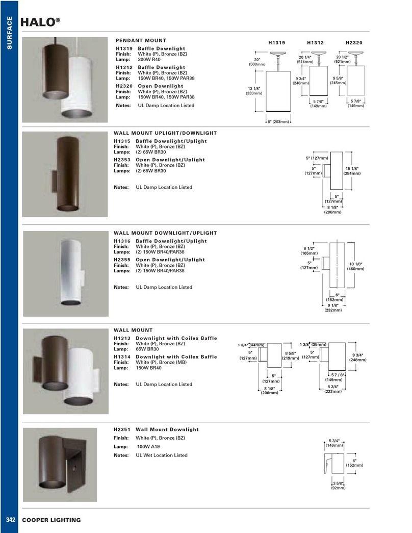 Cooper Lighting HALO H1312 User manual Cooper Lighting HALO H1312 User manual