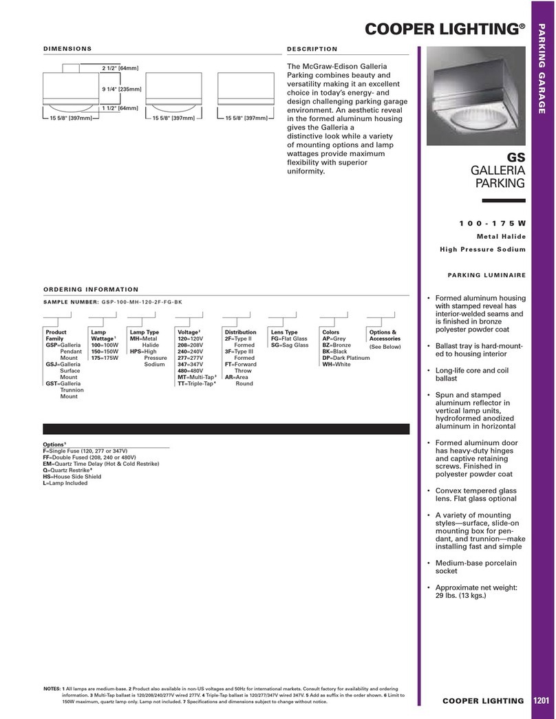 Cooper Lighting GS User manual