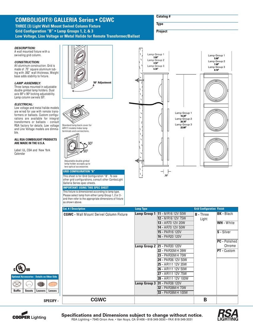 Cooper Lighting Galleria Series CGWC User manual