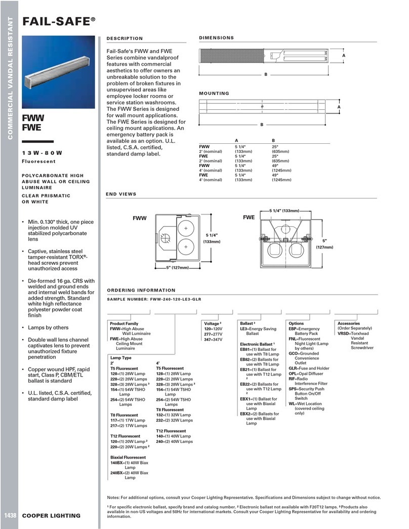 Cooper Lighting FWE User manual Cooper Lighting FWE User manual