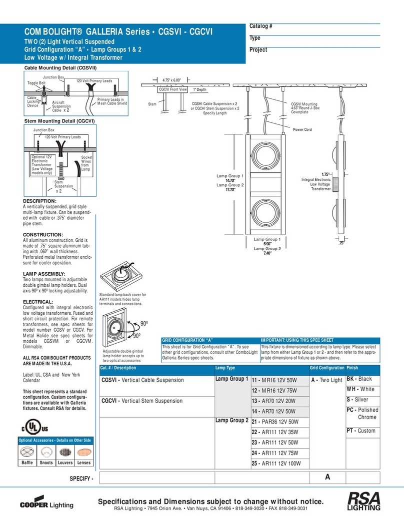 RSA Lighting Galleria CGCVI Specifications
