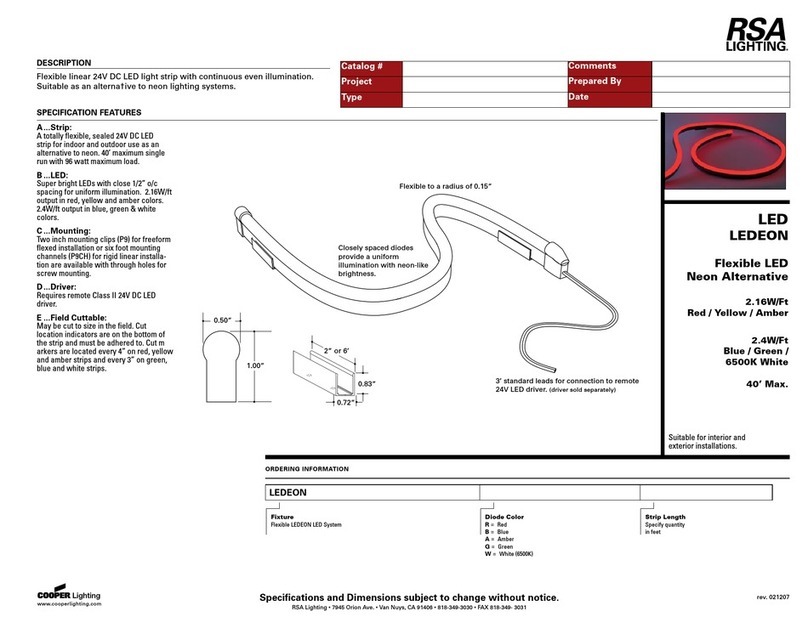 RSA Lighting Flexible LED Neon Alternative User manual
