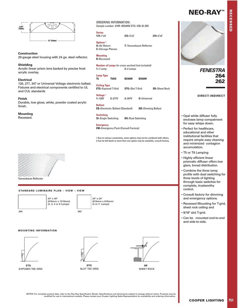 Cooper Lighting Fenestra 262 Specification sheet