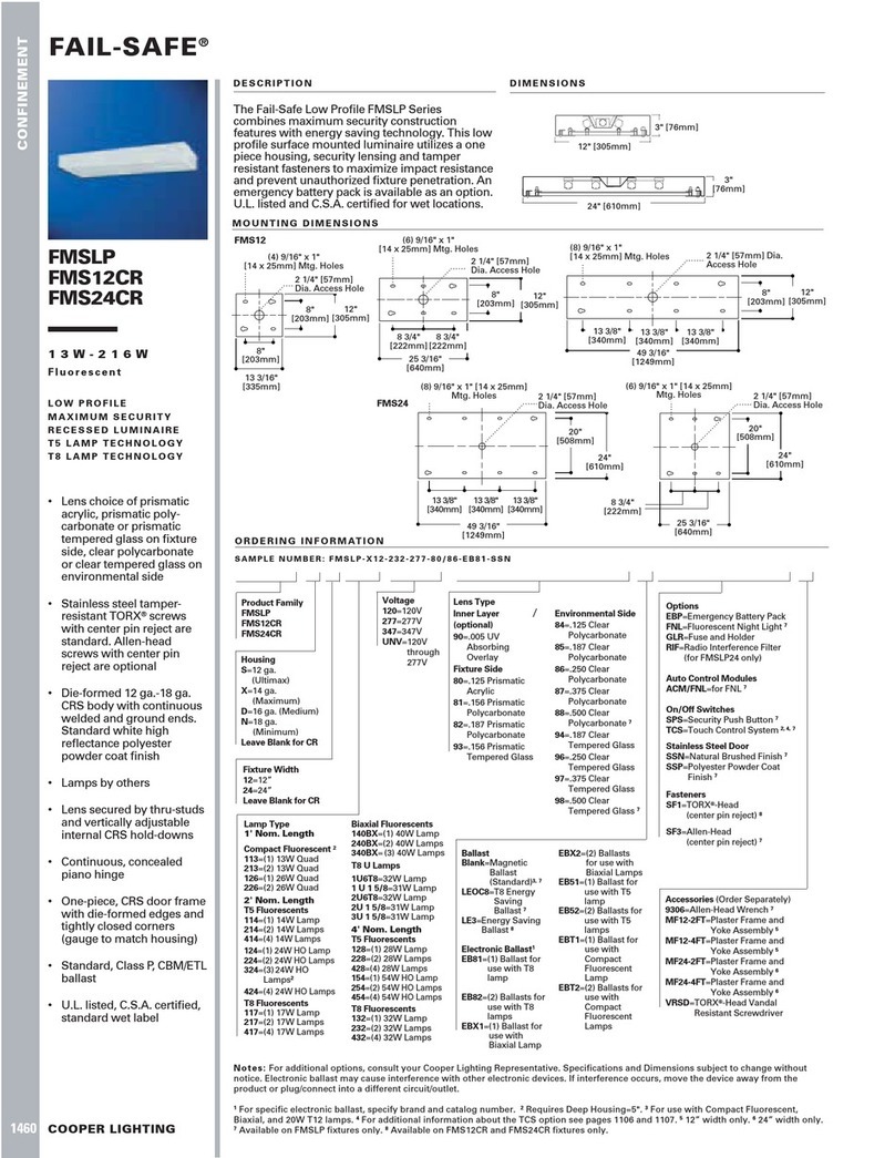 Cooper Lighting FAIL-SAFE FMS12CR User manual Cooper Lighting FAIL-SAFE FMS12CR User manual