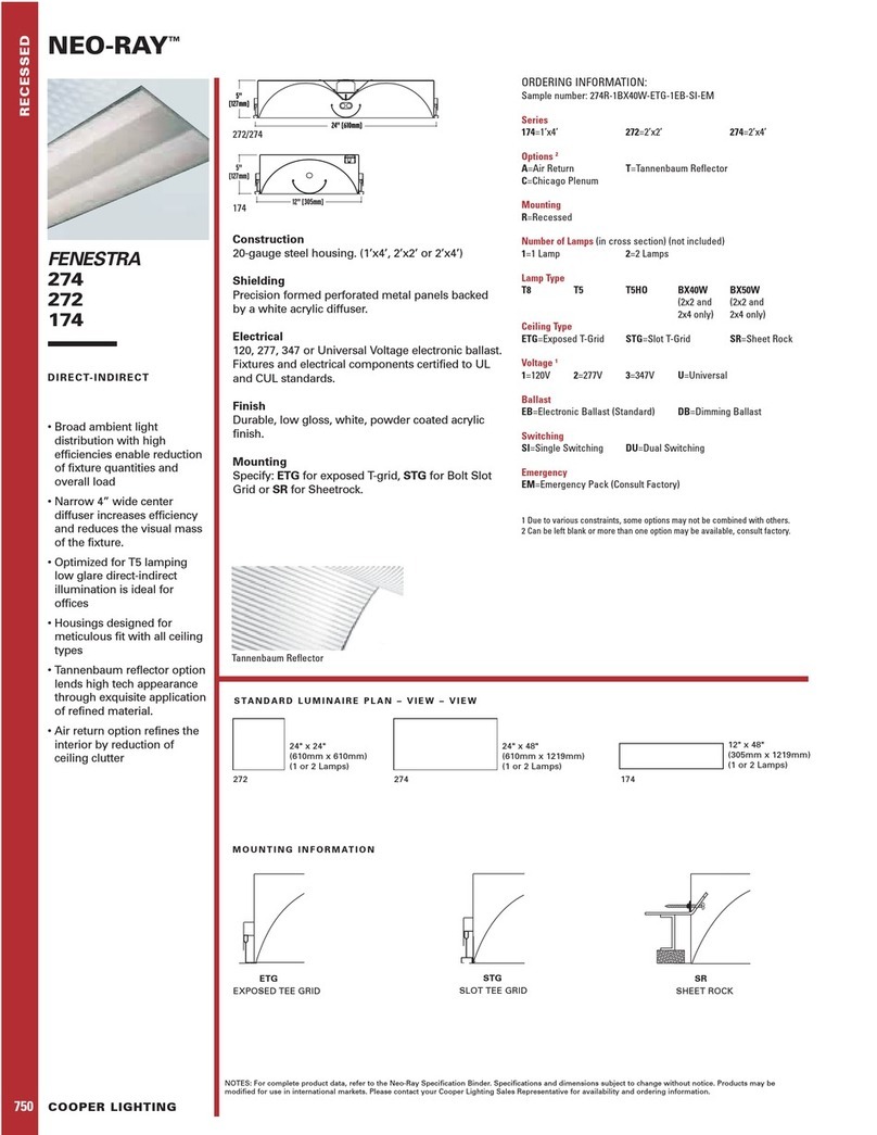 Cooper Lighting Fenestra 174 User manual