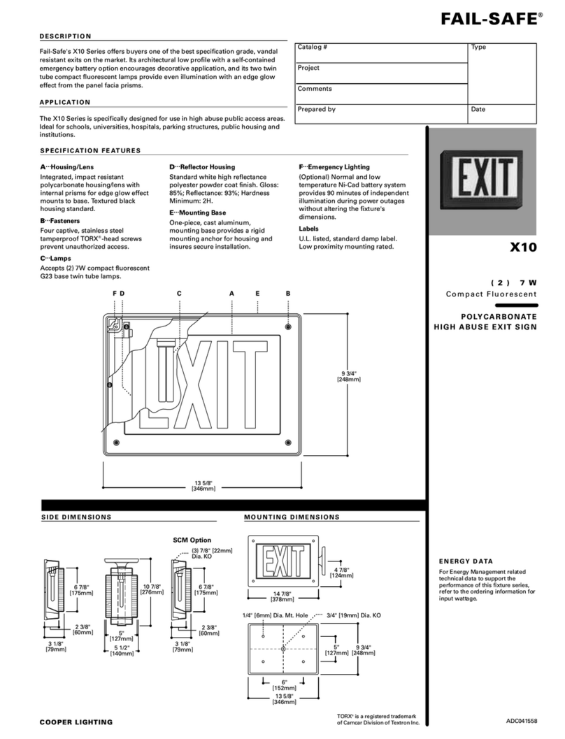 Cooper Lighting Fail-Safe X10 Specification sheet Cooper Lighting Fail-Safe X10 Specification sheet