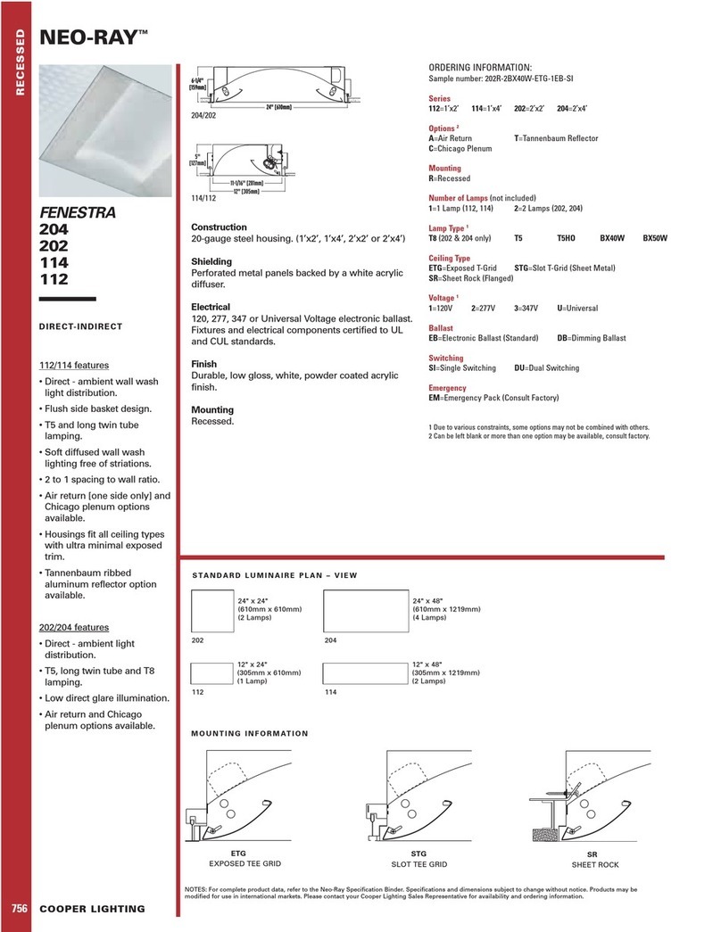 Cooper Lighting Fenestra 112 User manual