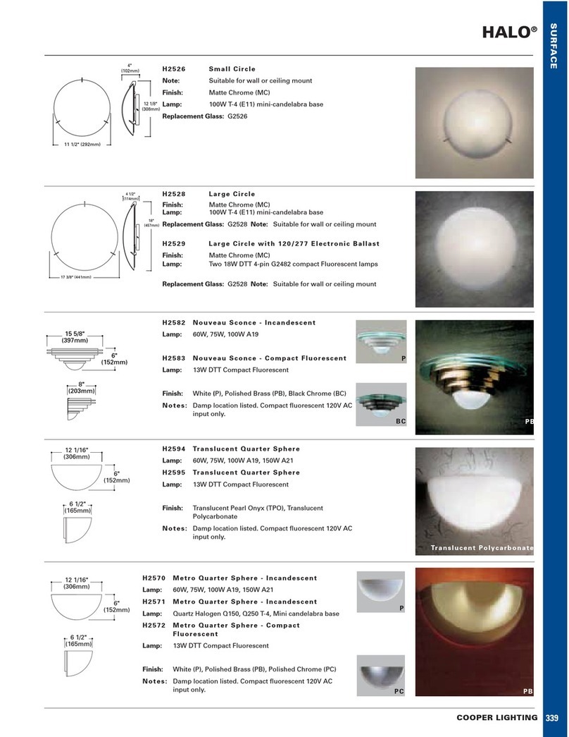 Cooper Lighting HALO H2570 Specification sheet