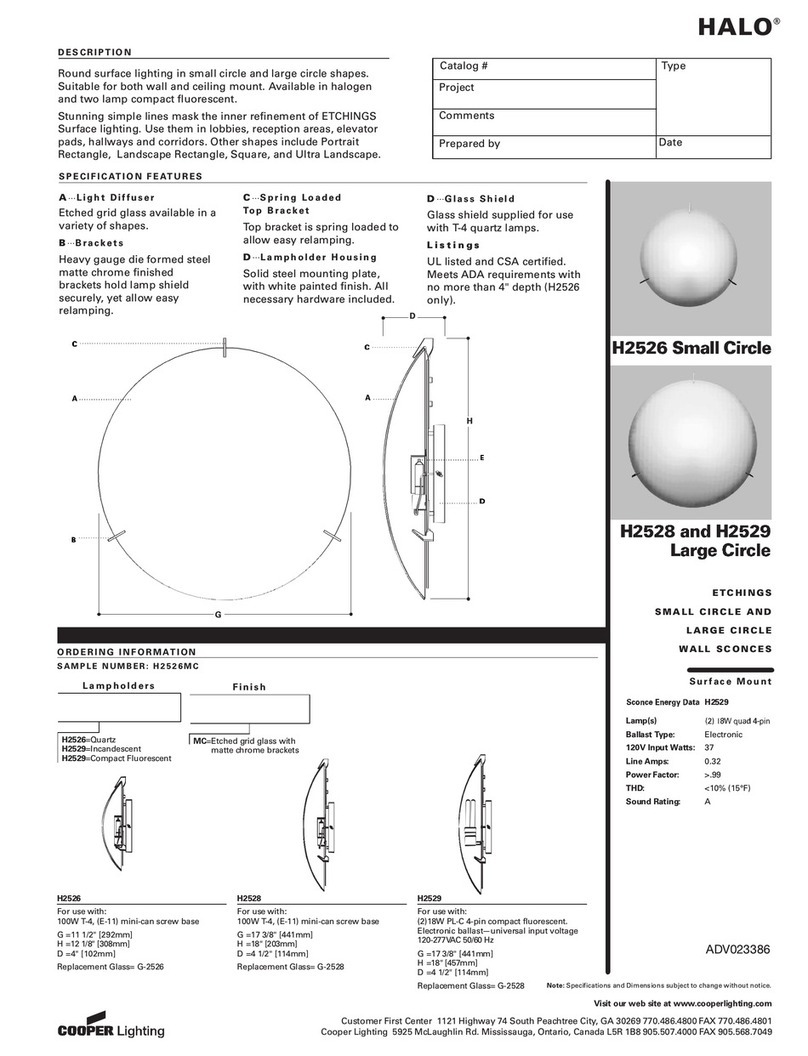 Cooper Lighting Halo H2526 User manual