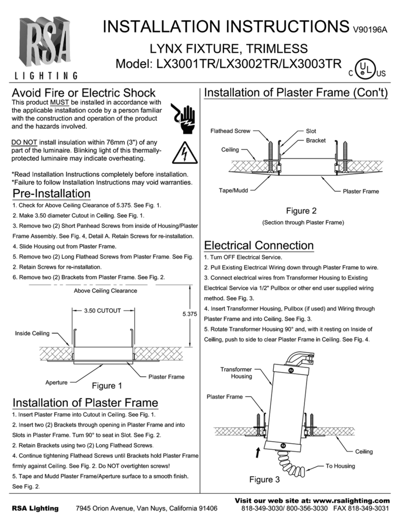 RSA Lighting LYNX LX3002TR User manual