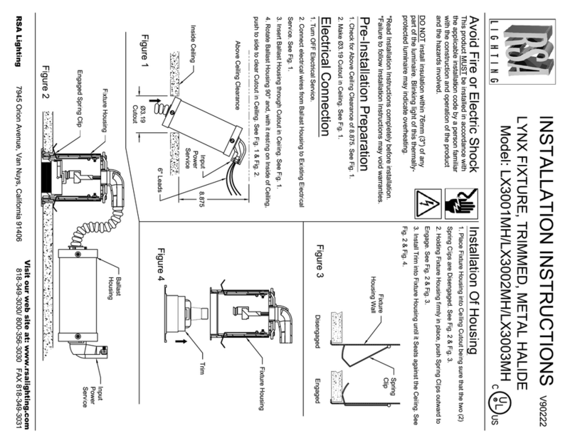 RSA Lighting LYNX LX3002MH User manual