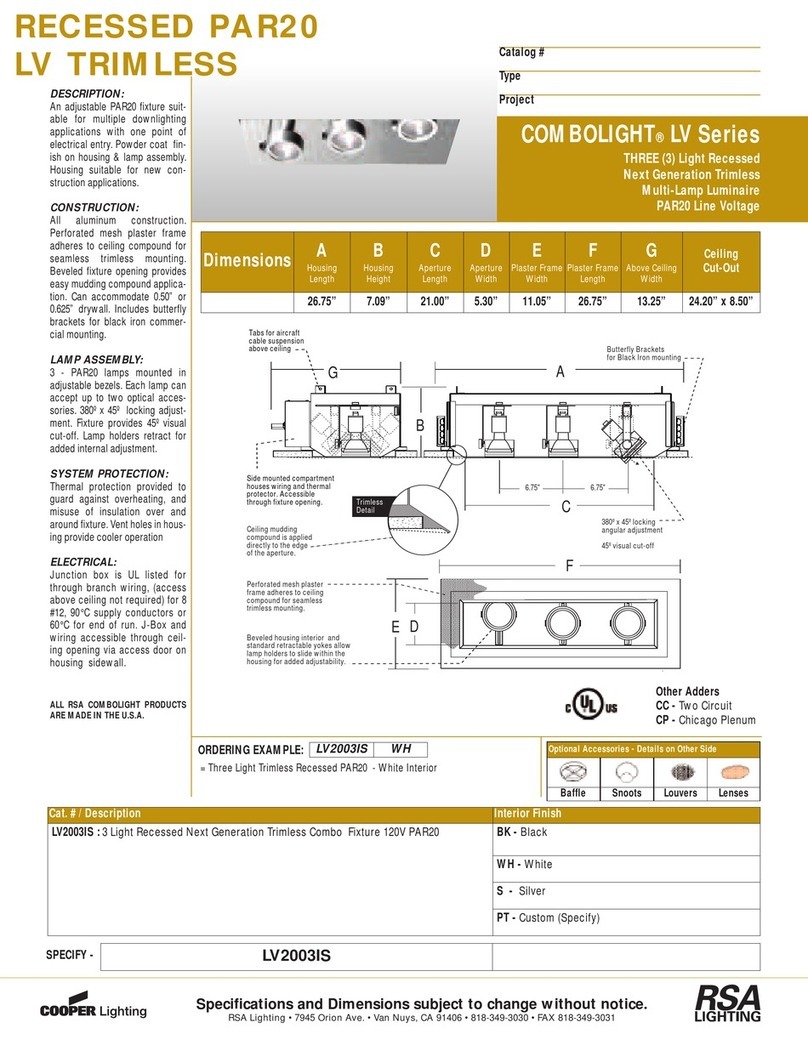 RSA Lighting COMBOLIGHT LV2003IS User manual