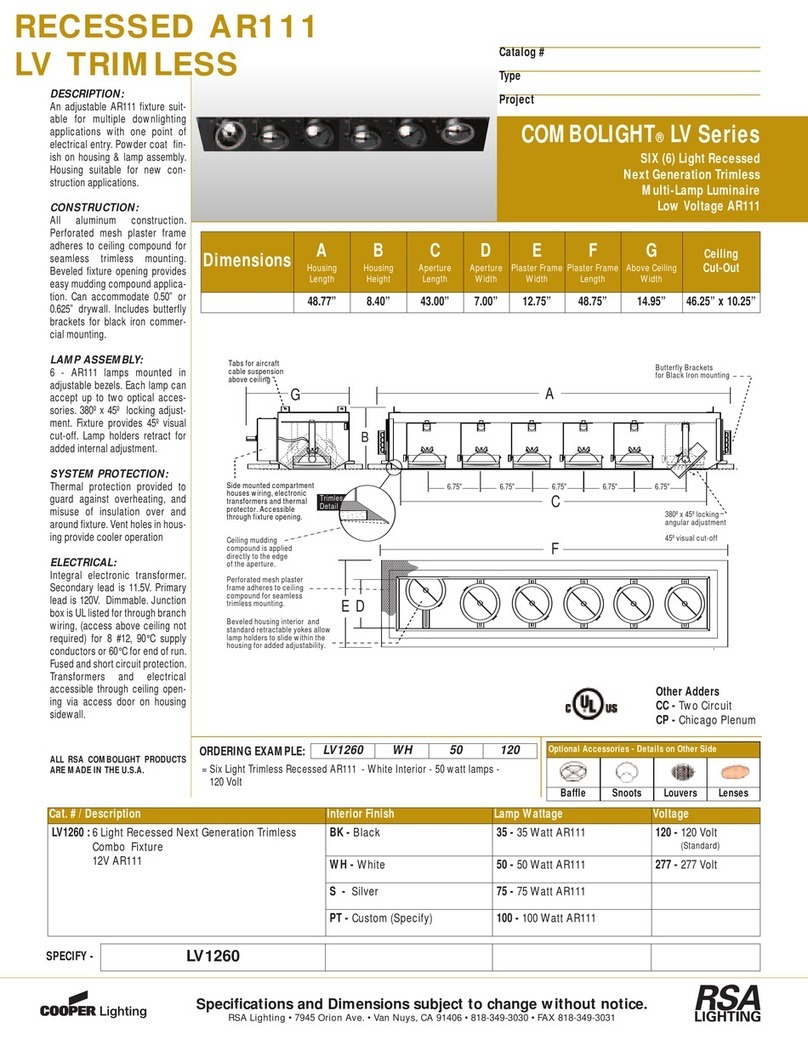 RSA Lighting ComboLight LV1260 User manual RSA Lighting ComboLight LV1260 User manual