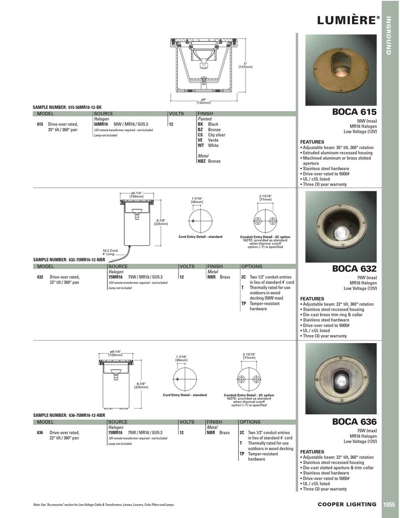 Cooper Lighting Lumiere Boca 615 User manual