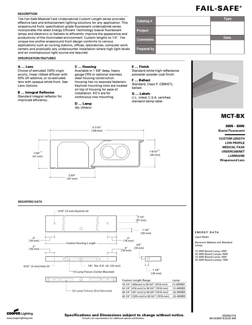 Cooper Lighting MCT-BX User manual