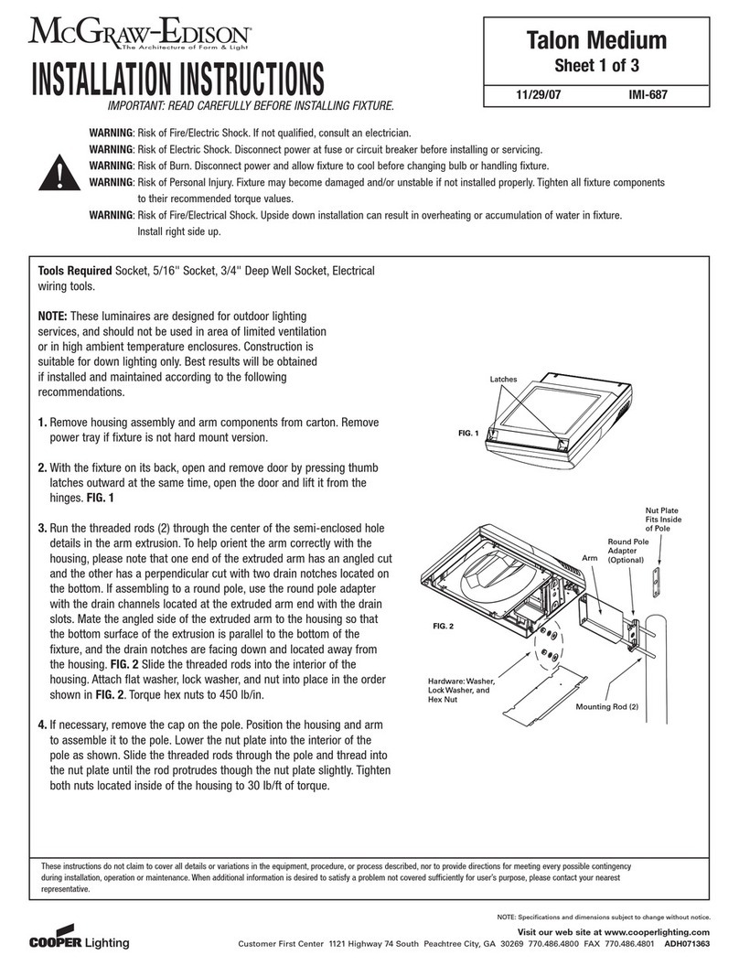 Cooper Lighting MCGRAW-EDISON IMI-687 User manual