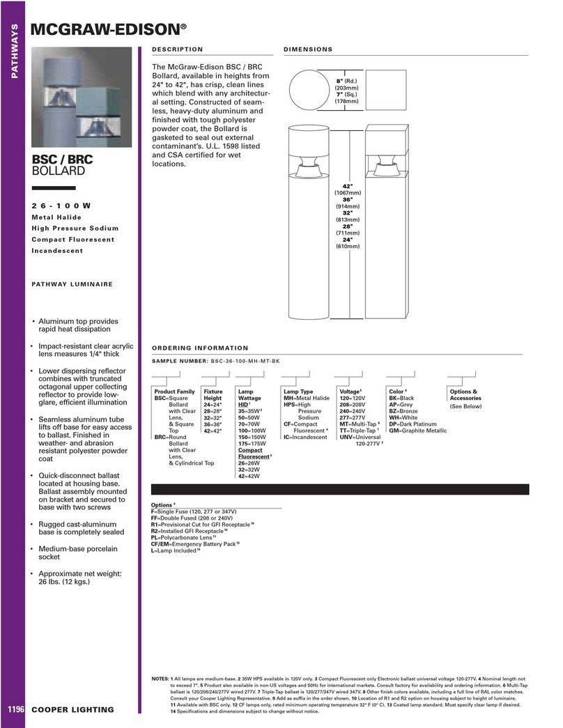 Cooper Lighting MCGRAW-EDISON BRC User manual Cooper Lighting MCGRAW-EDISON BRC User manual
