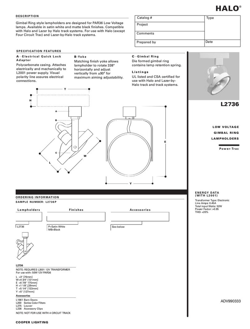 Cooper Lighting HALO L2736 User manual Cooper Lighting HALO L2736 User manual