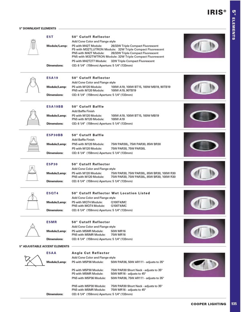 Cooper Lighting IRIS E5A19 User manual Cooper Lighting IRIS E5A19 User manual
