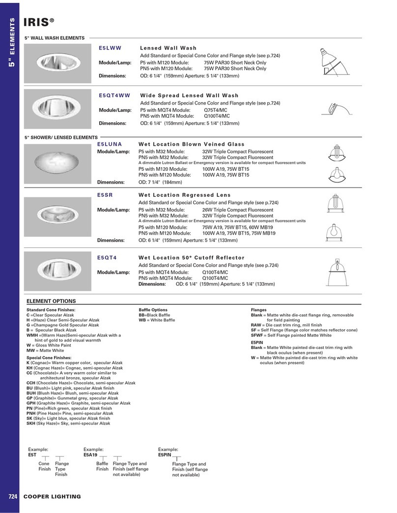 Cooper Lighting IRIS E5LUNA User manual
