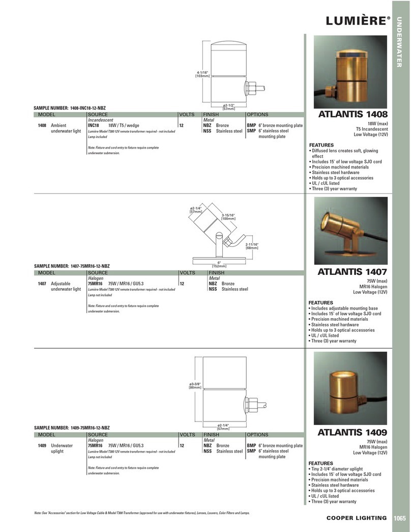 Cooper Lighting Lumiere Atlantis 1407 User manual