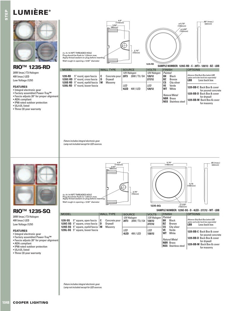 Cooper Lighting Lumiere 1048 User manual