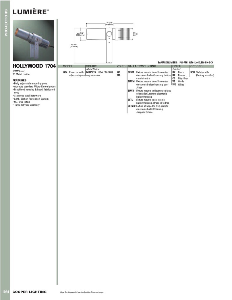 Cooper Lighting Lumiere 1064 User manual Cooper Lighting Lumiere 1064 User manual