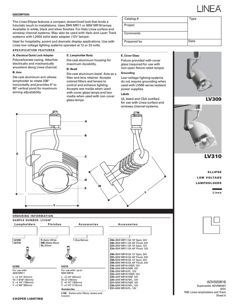 Cooper Lighting LINEA LV309 Specification sheet