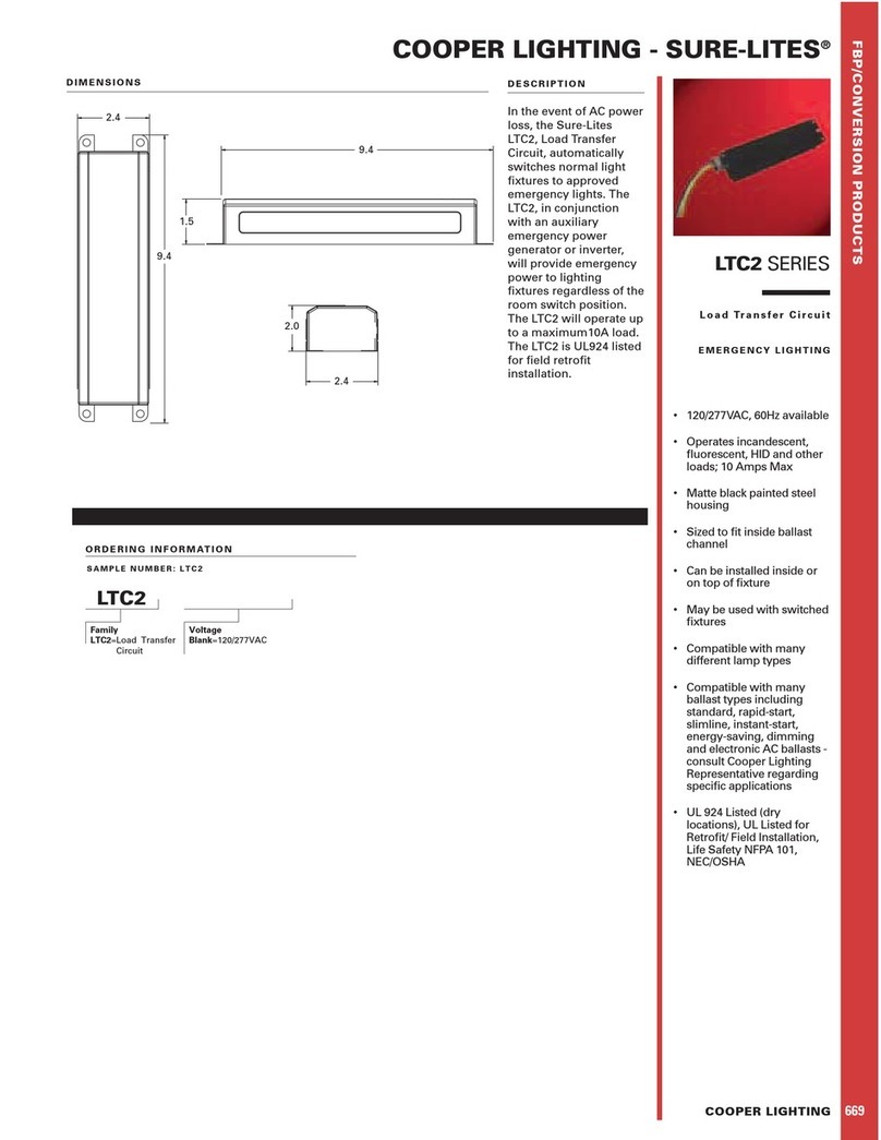 Cooper Lighting LTC2 Series User manual