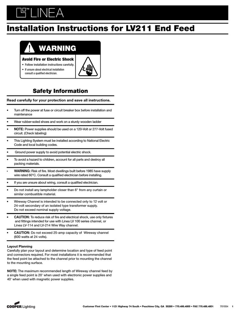 Cooper Lighting LINEA LV211 User manual