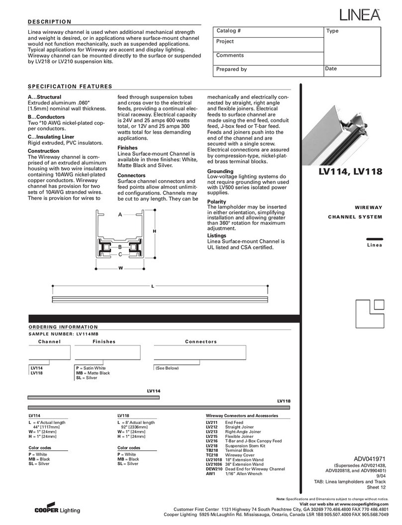 Cooper Lighting LINEA LV114 User manual