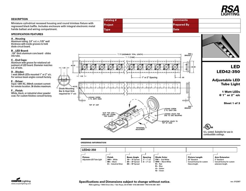 RSA Lighting LED42-350 User manual RSA Lighting LED42-350 User manual
