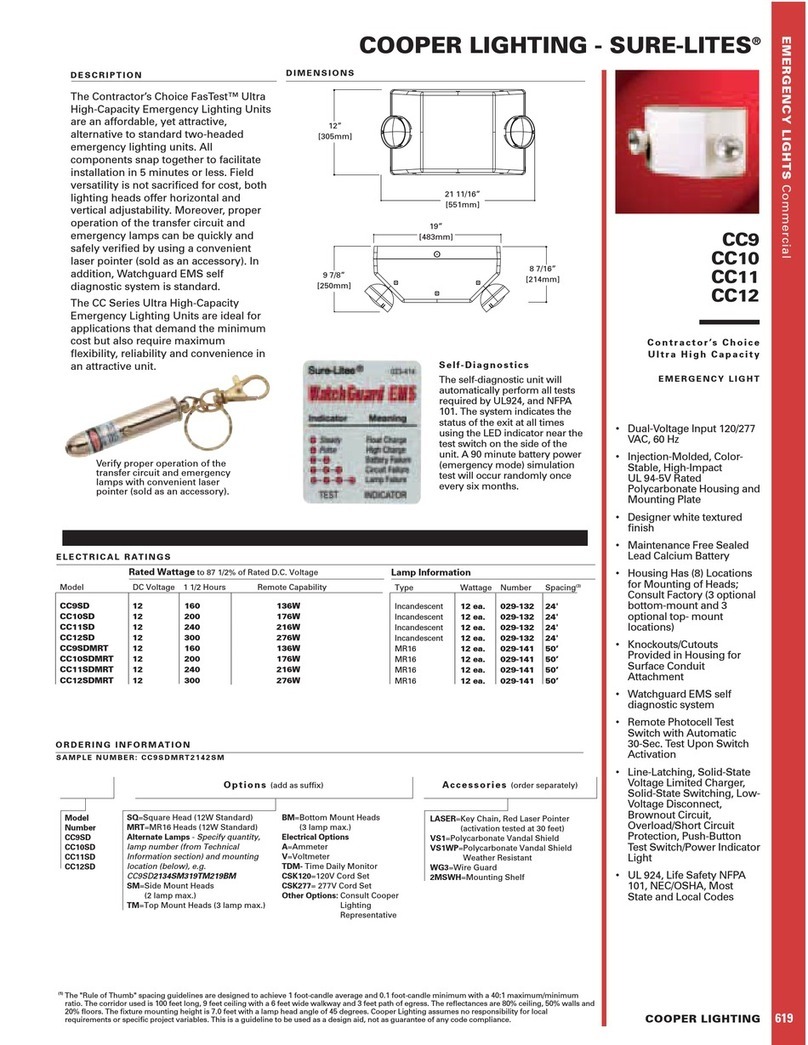 Cooper Lighting Sure-Lites CC10 User manual