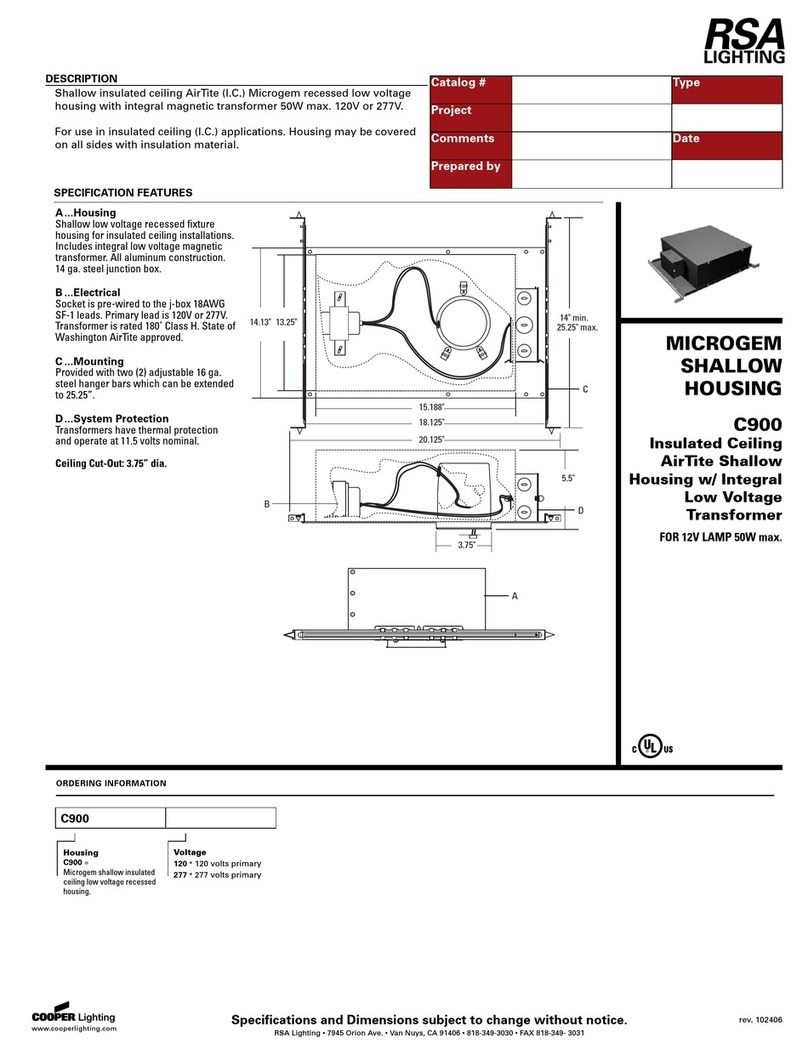 RSA Lighting C900 User manual RSA Lighting C900 User manual
