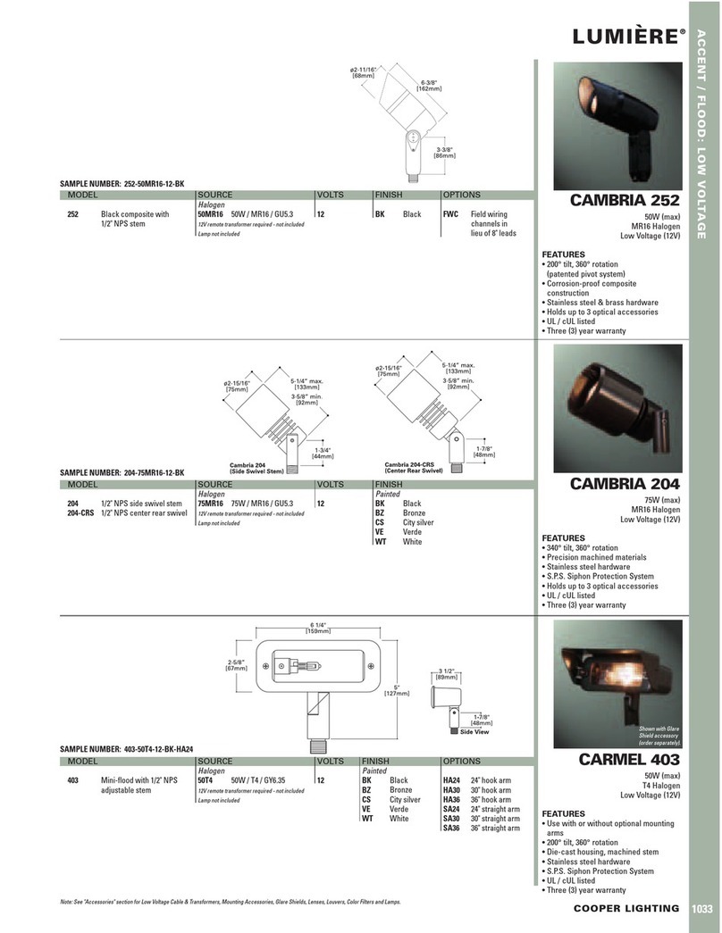 Cooper Lighting Cambria 403 Specification sheet