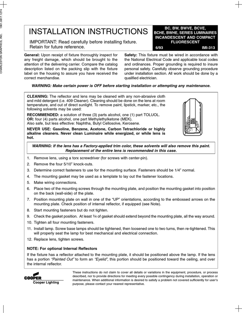 Cooper Lighting BCHE installation instructions