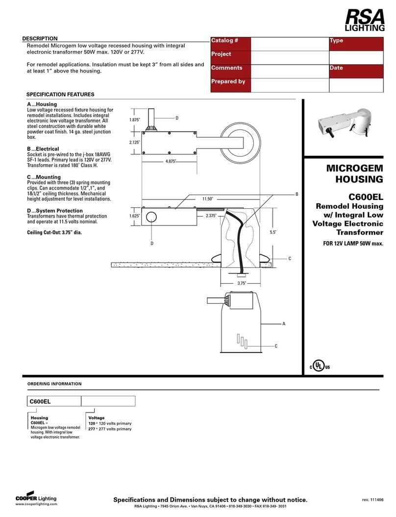 RSA Lighting C600EL User manual