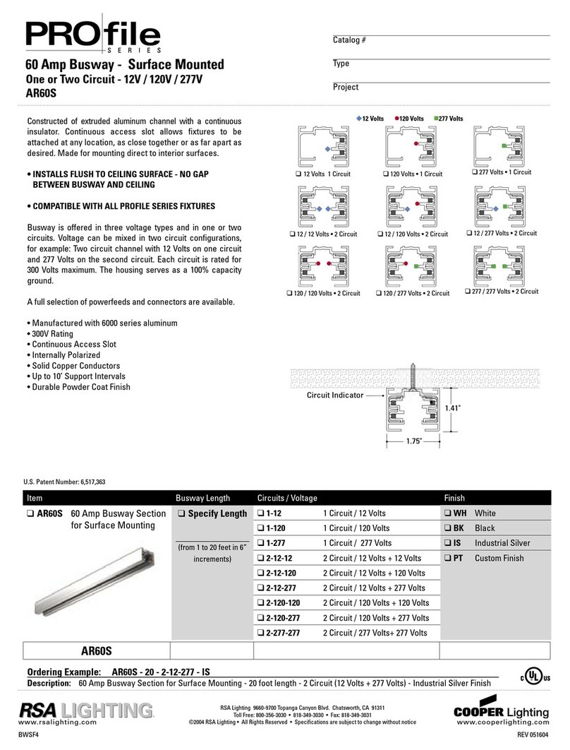 Cooper Lighting PROfile AR60S Specification sheet
