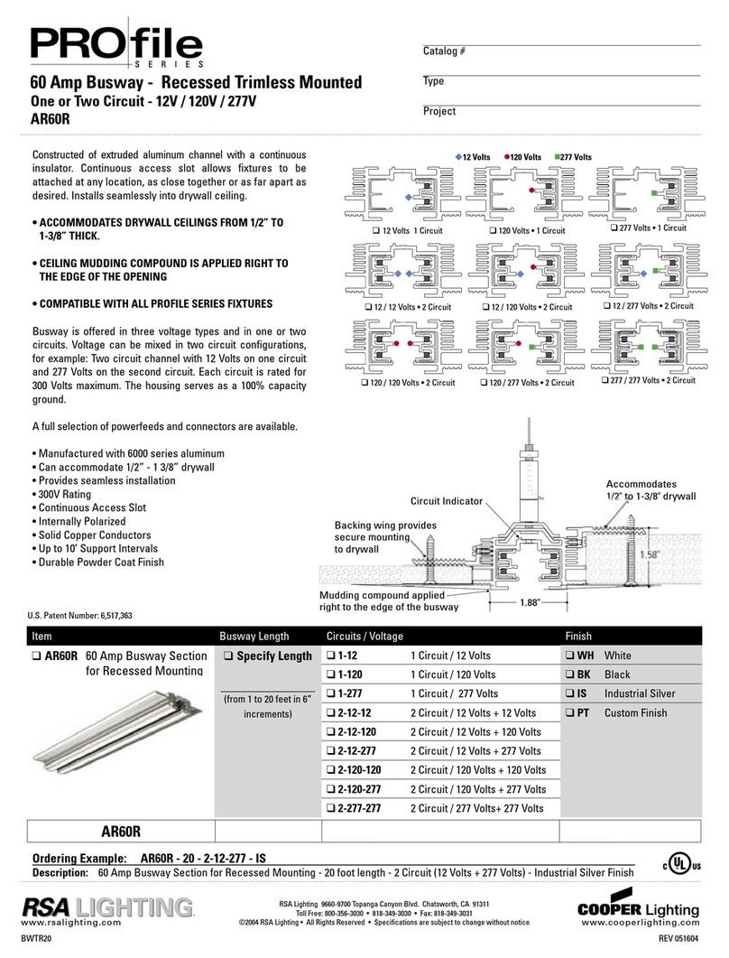 RSA Lighting PROfile AR60R User manual