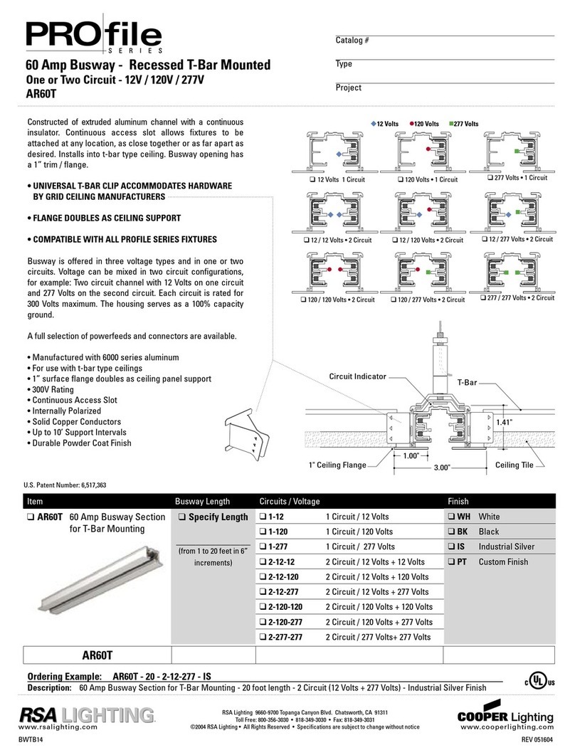 Cooper Lighting PROfile AR60T User manual