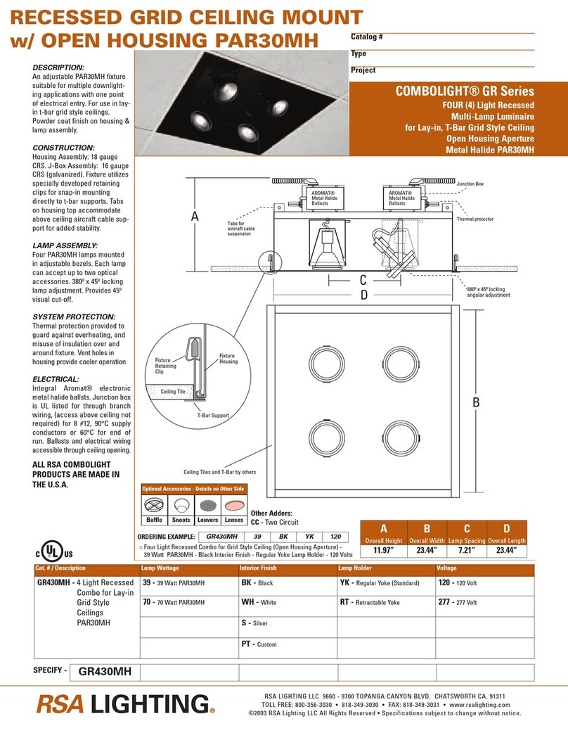 RSA Lighting Combolight GR Series GR430MH User manual RSA Lighting Combolight GR Series GR430MH User manual