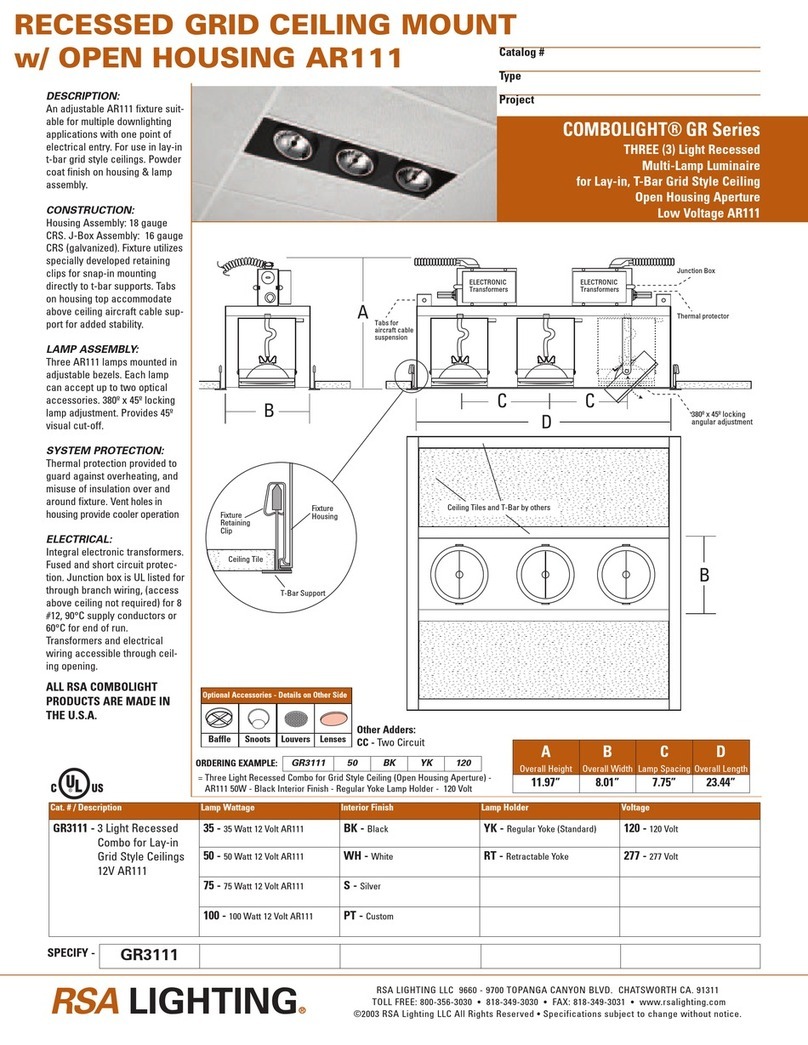 RSA Lighting COMBOLIGHT GR Series GR3111 User manual