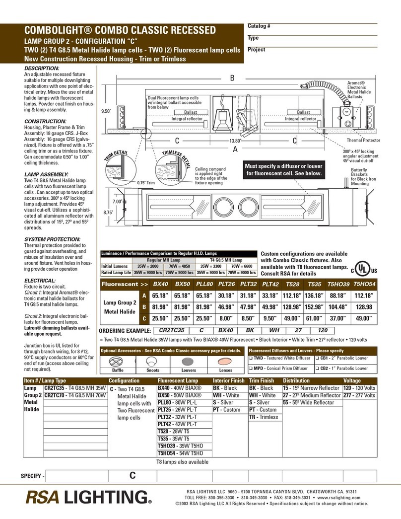 RSA Lighting Combolight Combo Classic CR2TC35 User manual