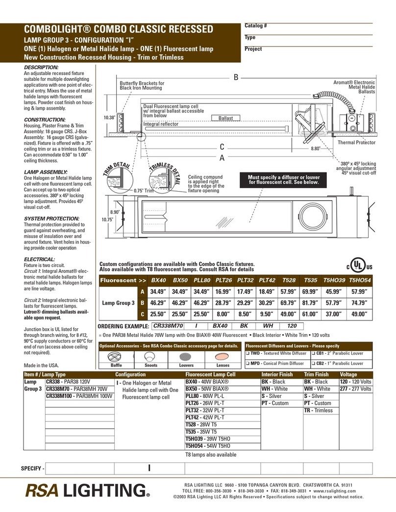 RSA Lighting Combolight Combo Classic CR338 User manual