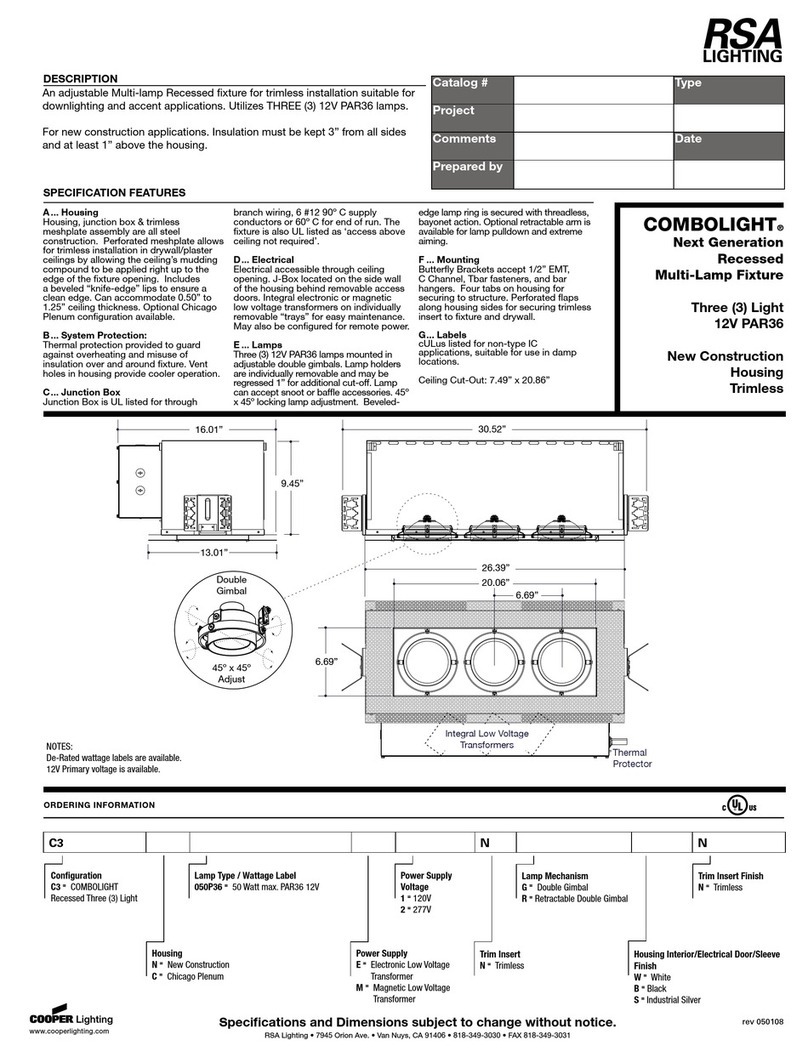 RSA Lighting Combolight 12V PAR36 User manual