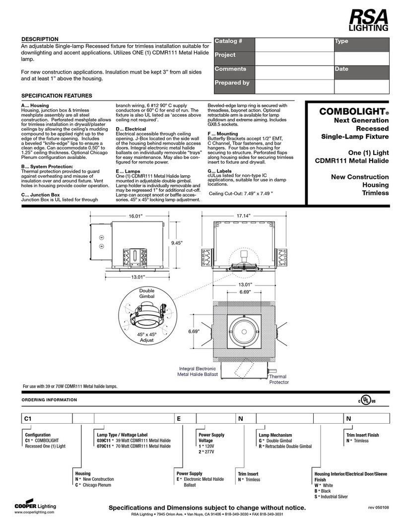 RSA Lighting COMBOLIGHT CDMR111 User manual